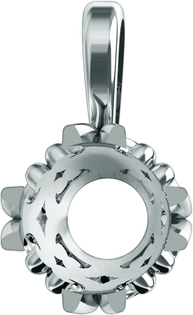 Round 4-Prong Scroll Basket Pendant