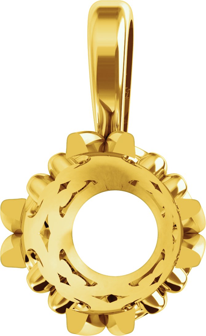 Round 4-Prong Scroll Basket Pendant
