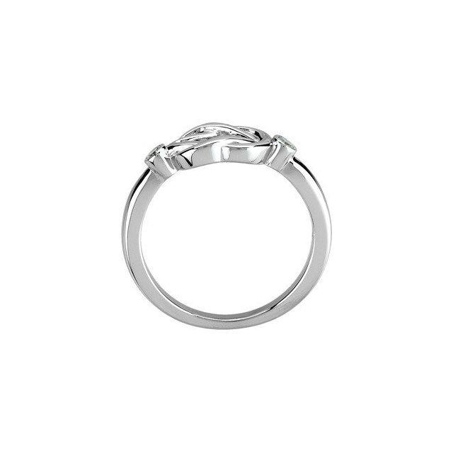 14K White .06 CTW Diamond Knot Ring 