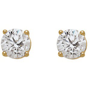 14K Yellow 2 CTW Diamond Stud Earrings