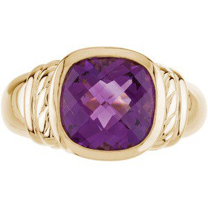 14K Yellow Amethyst Ring Ref 2823320