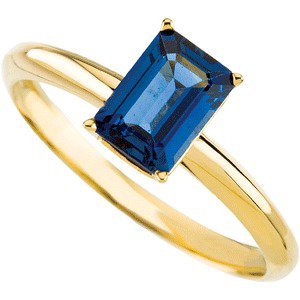 Natural Blue Sapphire Ring – 14K Yellow Gold