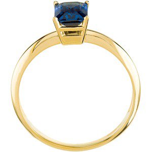 Alternative view of Natural Blue Sapphire Ring – 14K Yellow Gold