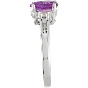 Natural Amethyst & 1/10 CTW Natural Diamond Ring view 4