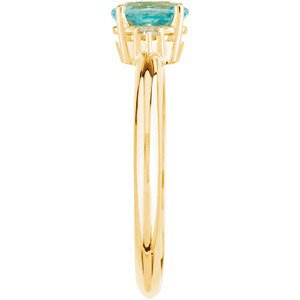 Natural Blue Zircon & .04 CTW Natural Diamond Ring view 4