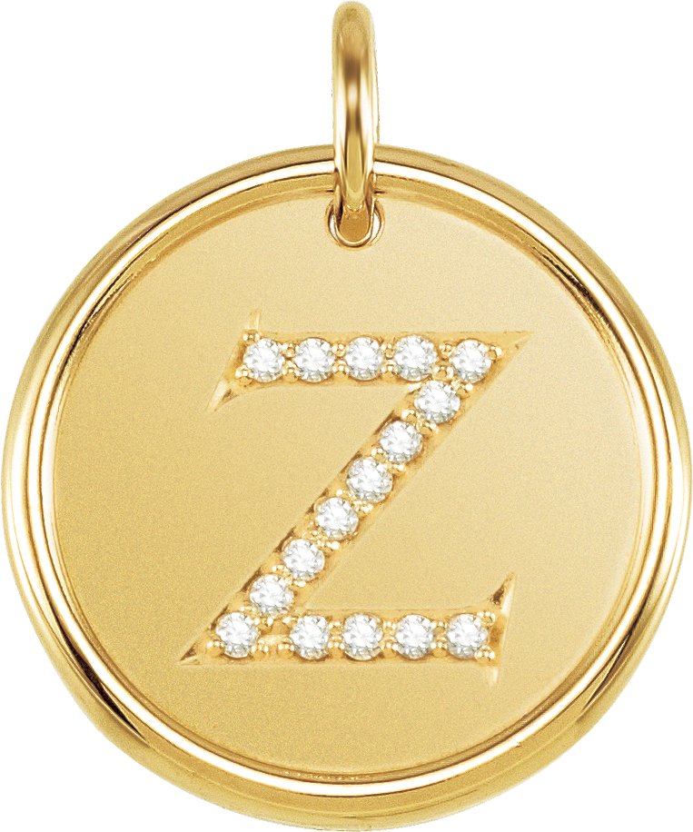 14K Yellow .08 CTW Natural Diamond Initial Z Pendant Ref 3232936