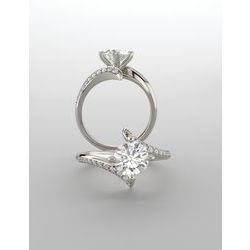 Accented Bypass Engagement Ring