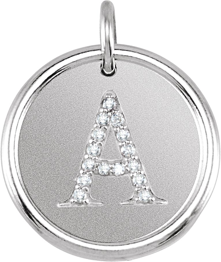 Sterling Silver .08 CTW Natural Diamond Initial A Pendant Ref 3169930