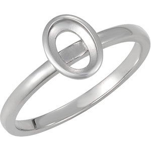 Oval Cabochon Stackable Bezel-Set Ring Mounting