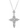 Sterling Silver Cubic Zirconia Cross 18 inch Necklace Ref. 3613954