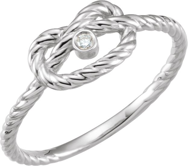 Diamond Rope Knot Ring In Platinum (.025 ct. tw.) eBay