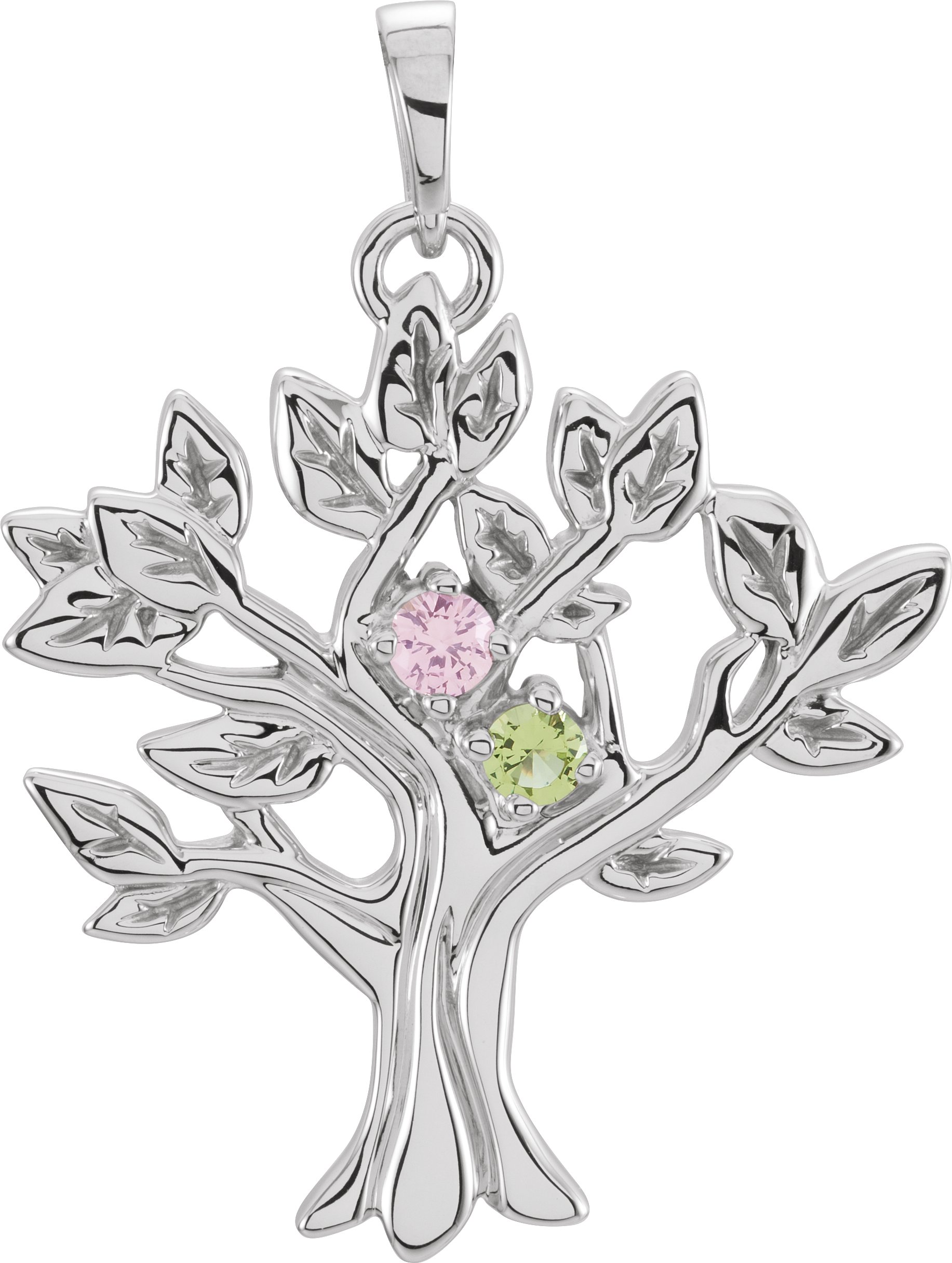 14K White 2-stone My Tree™ Family Pendant Mounting