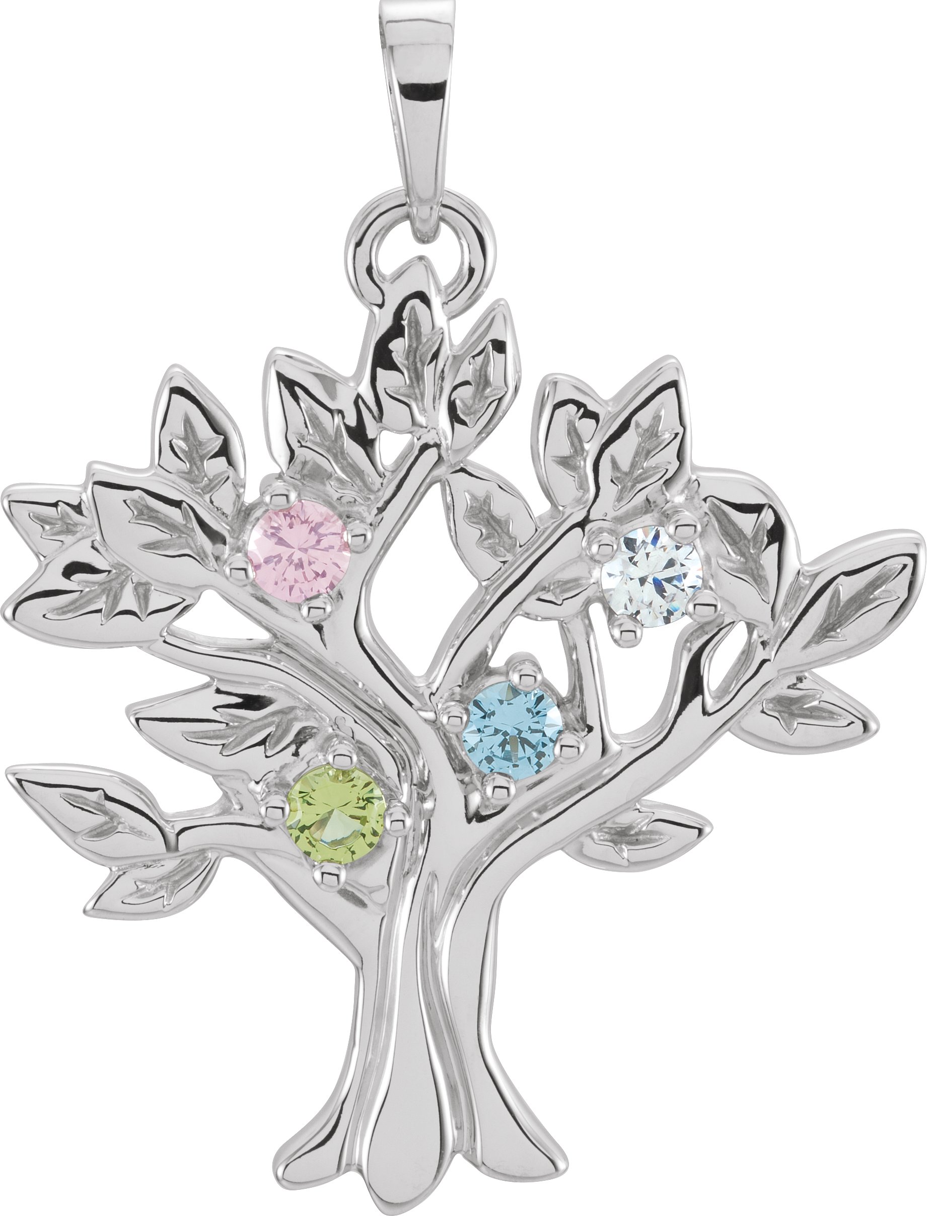 14K White 4-stone My Tree™ Family Pendant Mounting