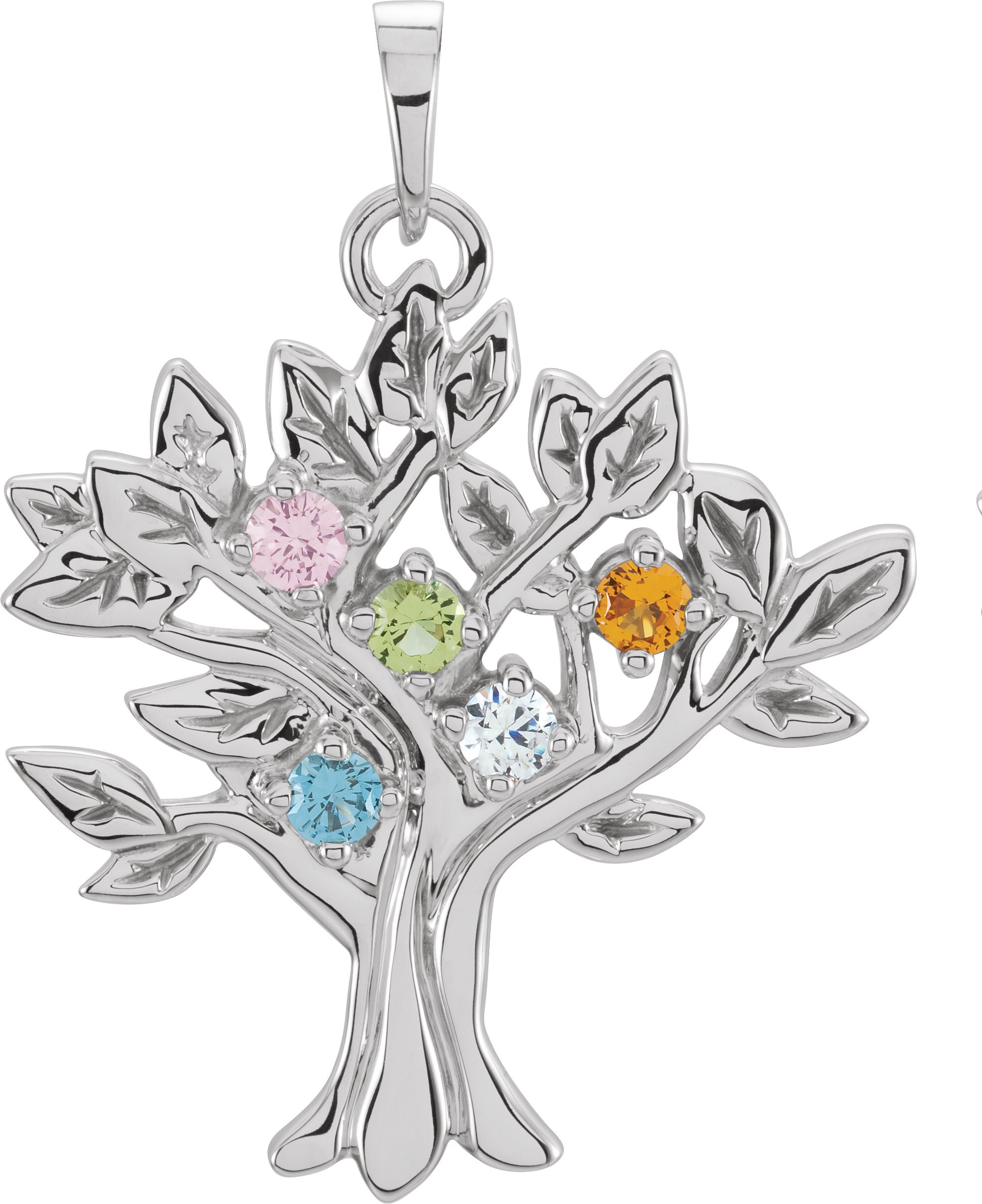 14K White 5-stone My Tree™ Family Pendant Mounting