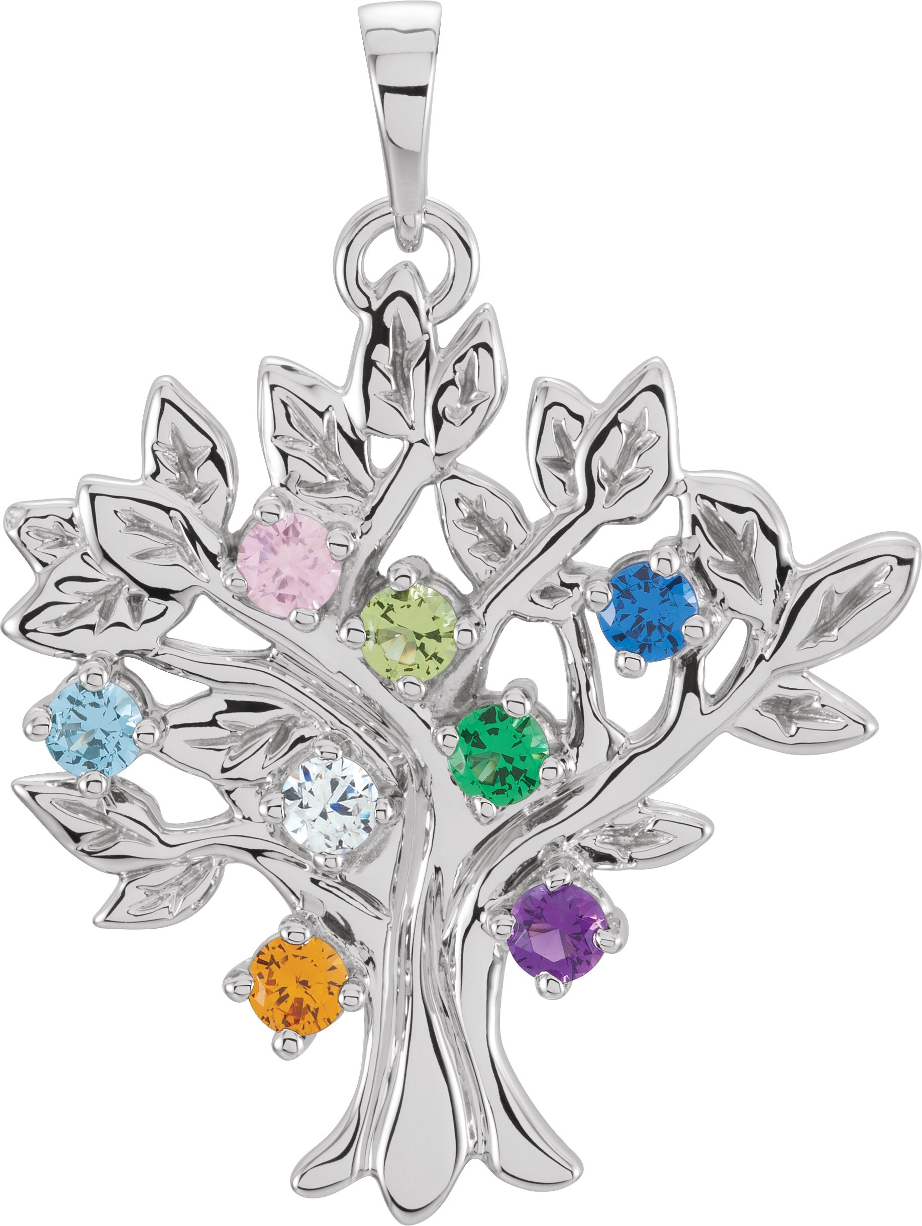 14K White 8-stone My Tree™ Family Pendant Mounting