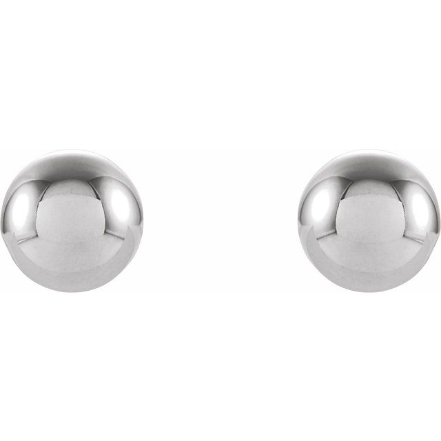 14K White 5 mm Ball Stud Earrings