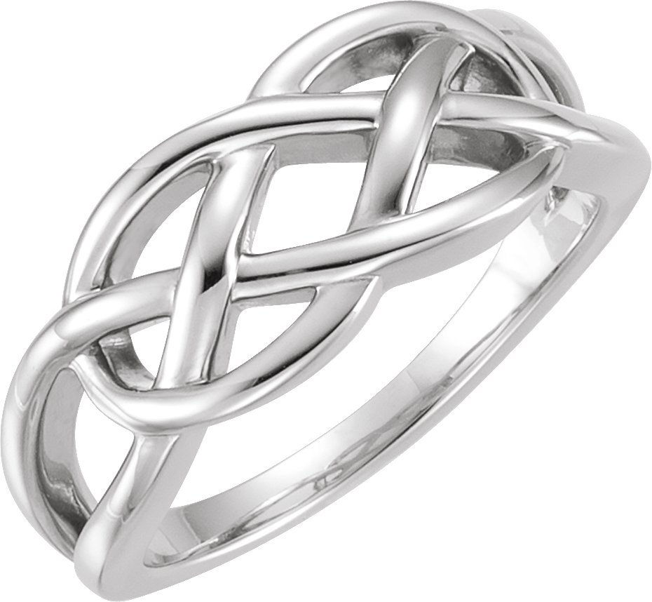 Sterling Silver 9 mm Criss-Cross Ring
