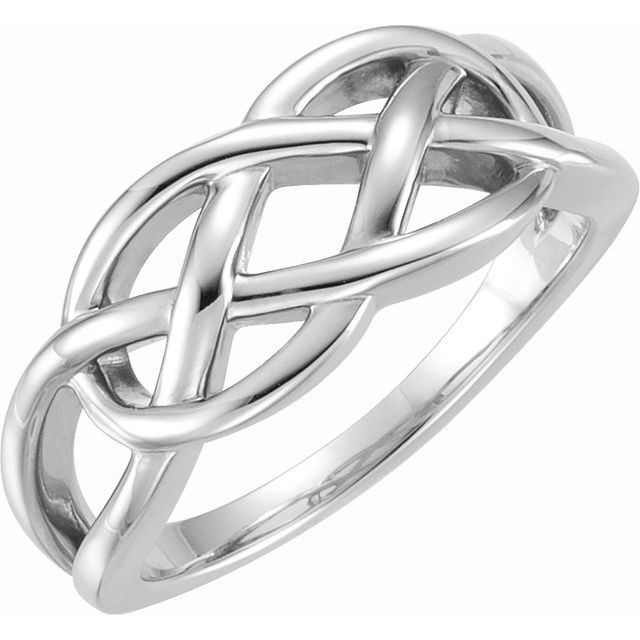 Sterling Silver 9 mm Criss-Cross Ring