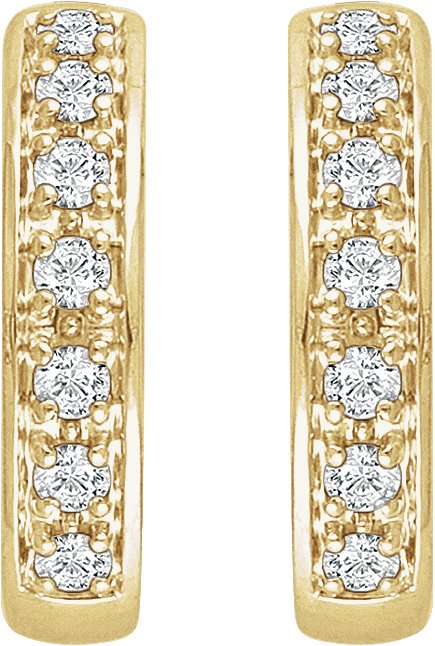 14K Yellow 1/3 CTW Natural Diamond Hinged 15.8 mm Hoop Earring