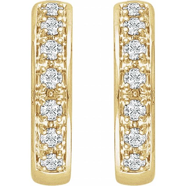 14K Yellow 1/3 CTW Diamond Huggie Earrings