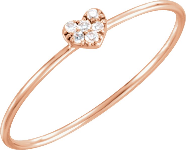 14K Rose .03 CTW Diamond Petite Heart Ring Ref 11871087