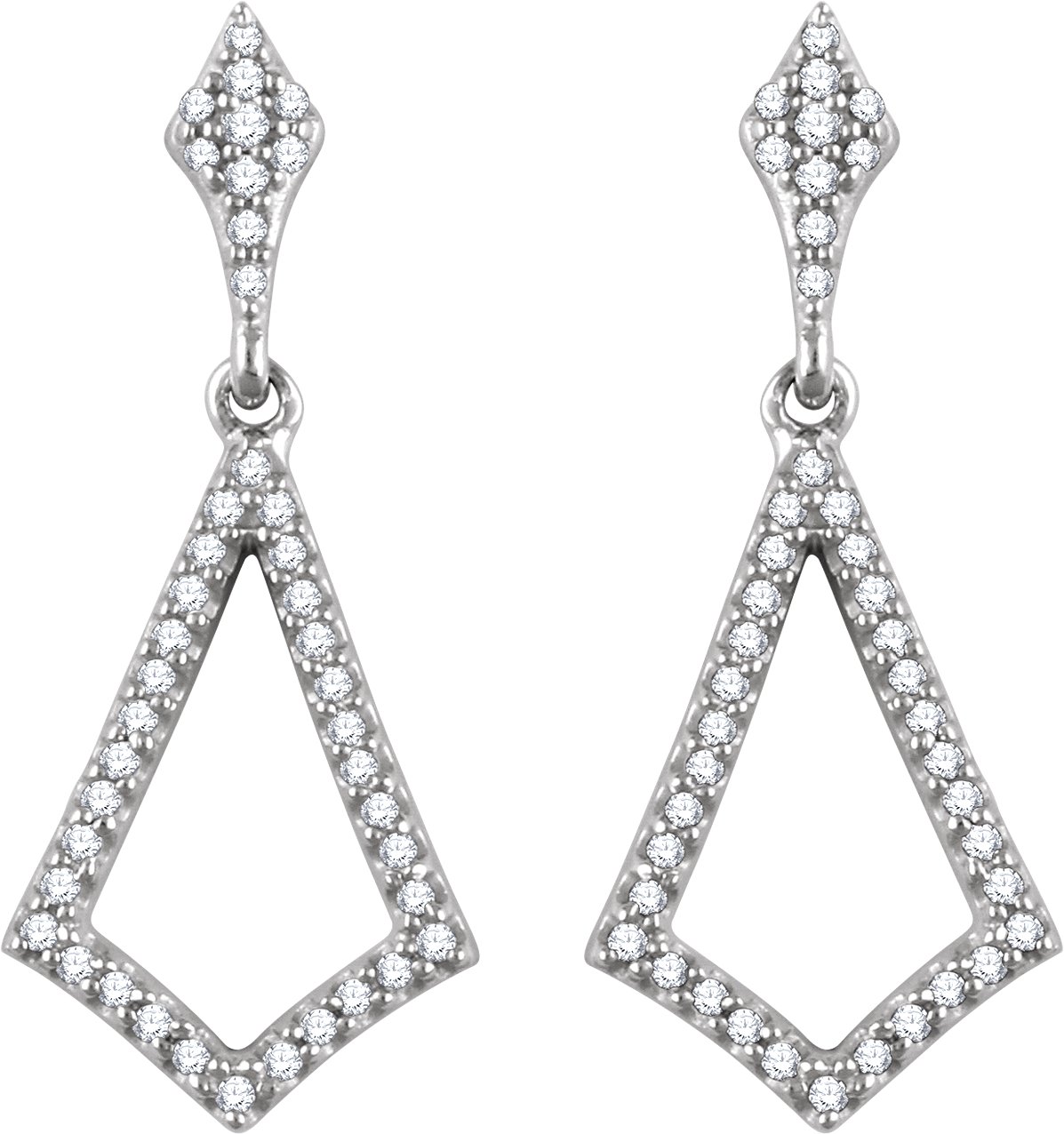 14K White 1/4 CTW Diamond Earrings 