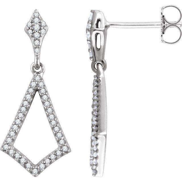 14K White 1/4 CTW Diamond Earrings 