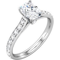 Diamond Semi-mount Engagement Ring or Matching Band