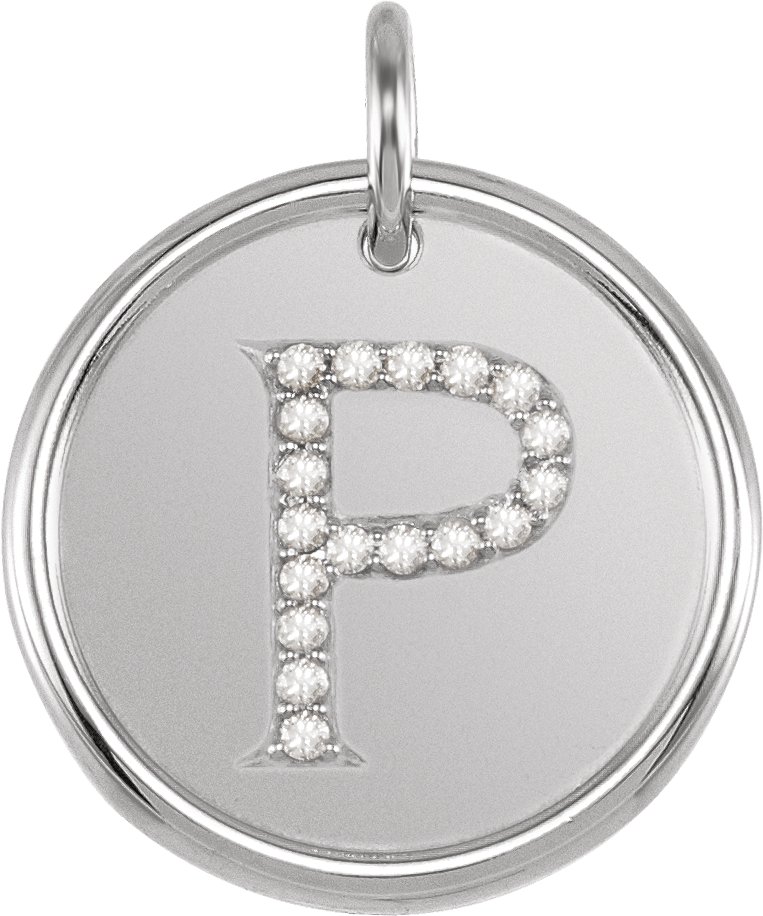 Sterling Silver 0.10 CTW Natural Diamond Initial P Pendant Ref 3231076