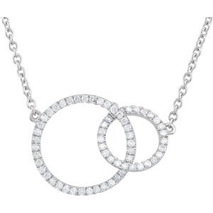14K White 1/3 CTW Natural Diamond Circle 18" Necklace