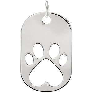 Sterling Silver Our Cause for Paws™ Dog Tag Pendant
