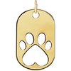 14K Yellow Our Cause for Paws Dog Tag Pendant Ref. 3242231