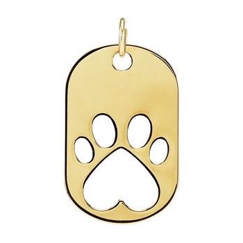 14K Yellow Our Cause for Paws Dog Tag Pendant Ref. 3242231