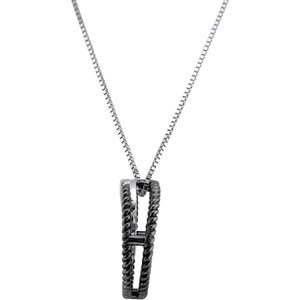 Alternative view of 1/6 CTW Diamond Necklace With Black Rhodium Plating – 14K White Gold