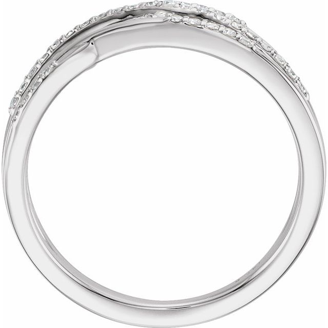 14K White 1/5 CTW Diamond Criss-Cross Ring