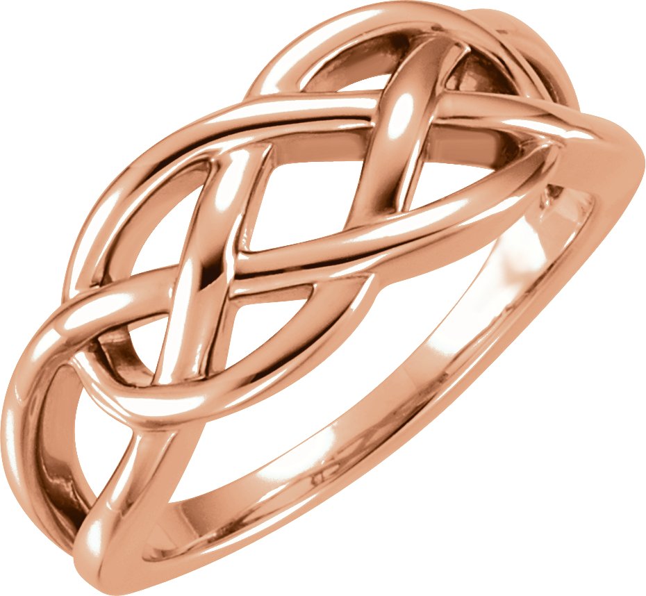 14K Rose 9 mm Criss-Cross Ring