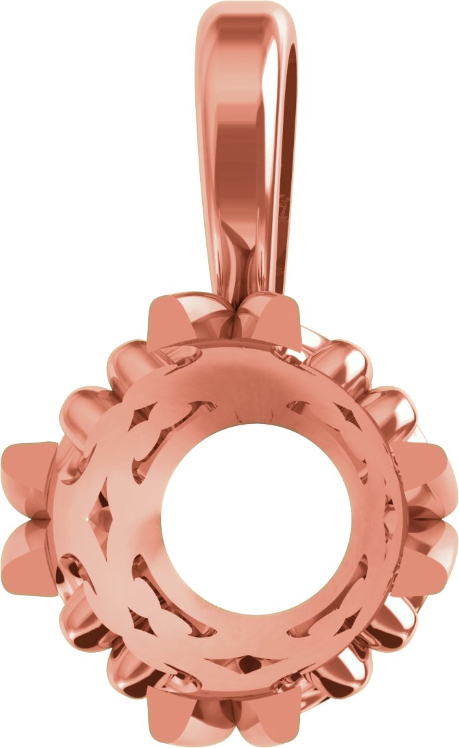 Round 4-Prong Scroll Basket Pendant