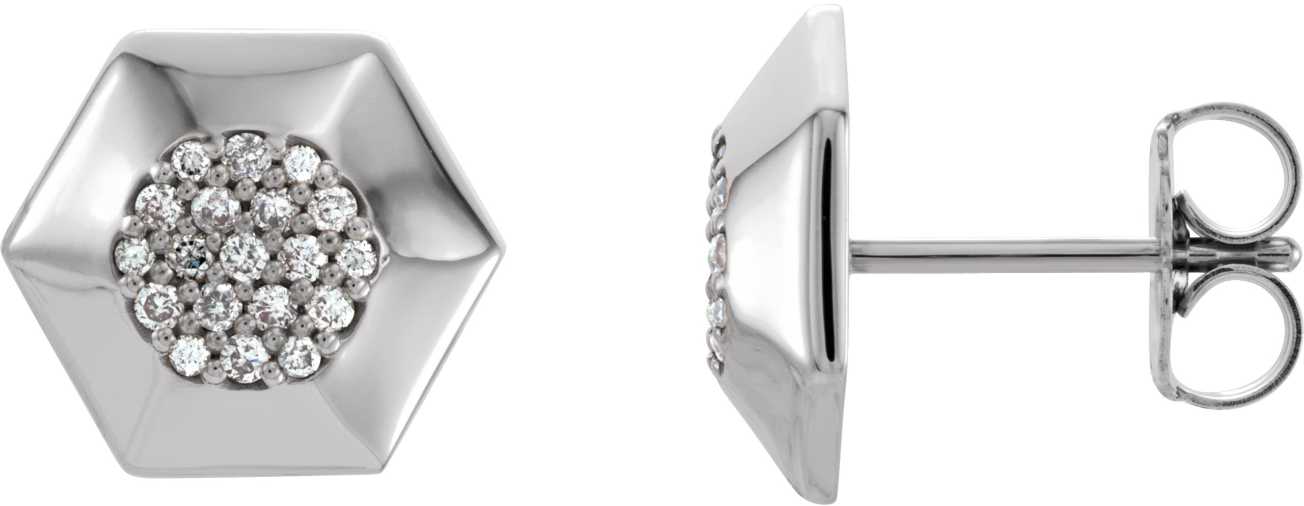 Platinum 1/6 CTW Natural Diamond Geometric Earrings