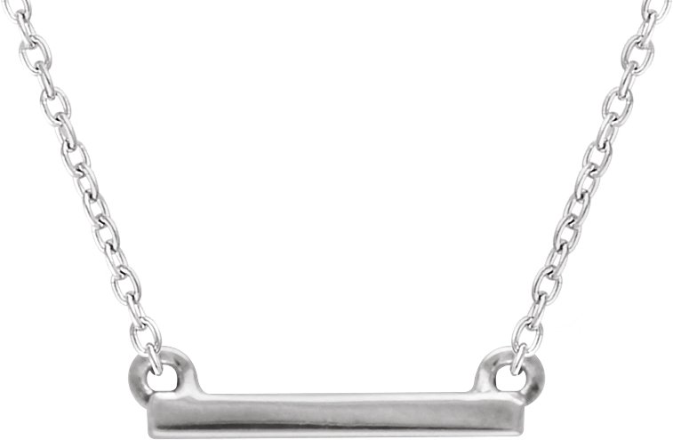 Sterling Silver Petite Bar 16-18" Necklace