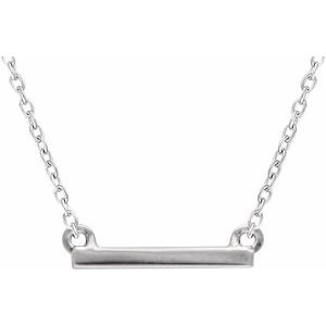 Sterling Silver 18x1.5 mm Petite Bar 16-18" Necklace