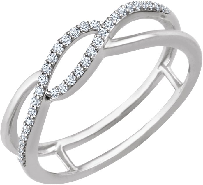 14K White 1/8 CTW Diamond Freeform Ring