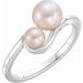 14K White  Cultured White Freshwater Pearl Ring