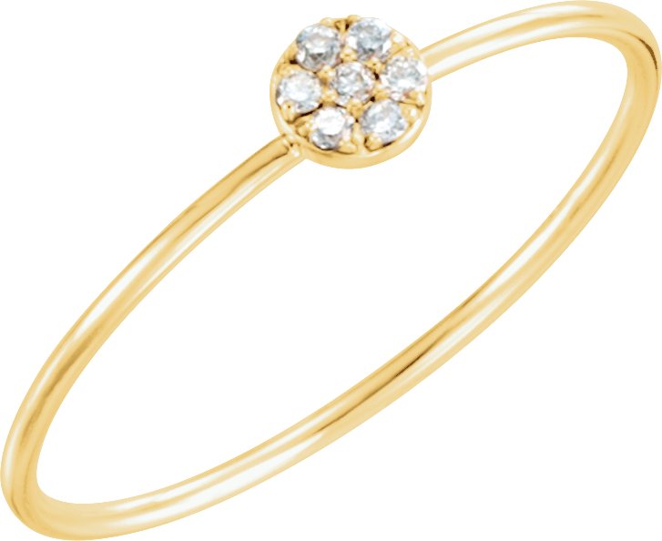 14K Yellow .04 CTW Natural Diamond Petite Cluster Ring