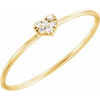 14K Yellow .03 CTW Diamond Petite Heart Ring Ref 11871088
