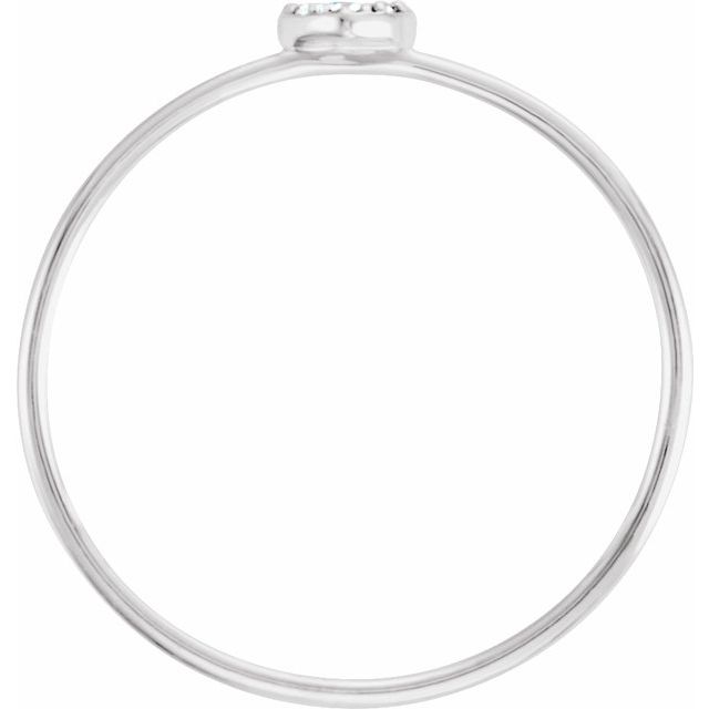 14K White .03 CTW Natural Diamond Petite Heart Cluster Ring