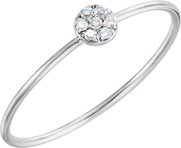 14K White .04 CTW Diamond Petite Circle Ring