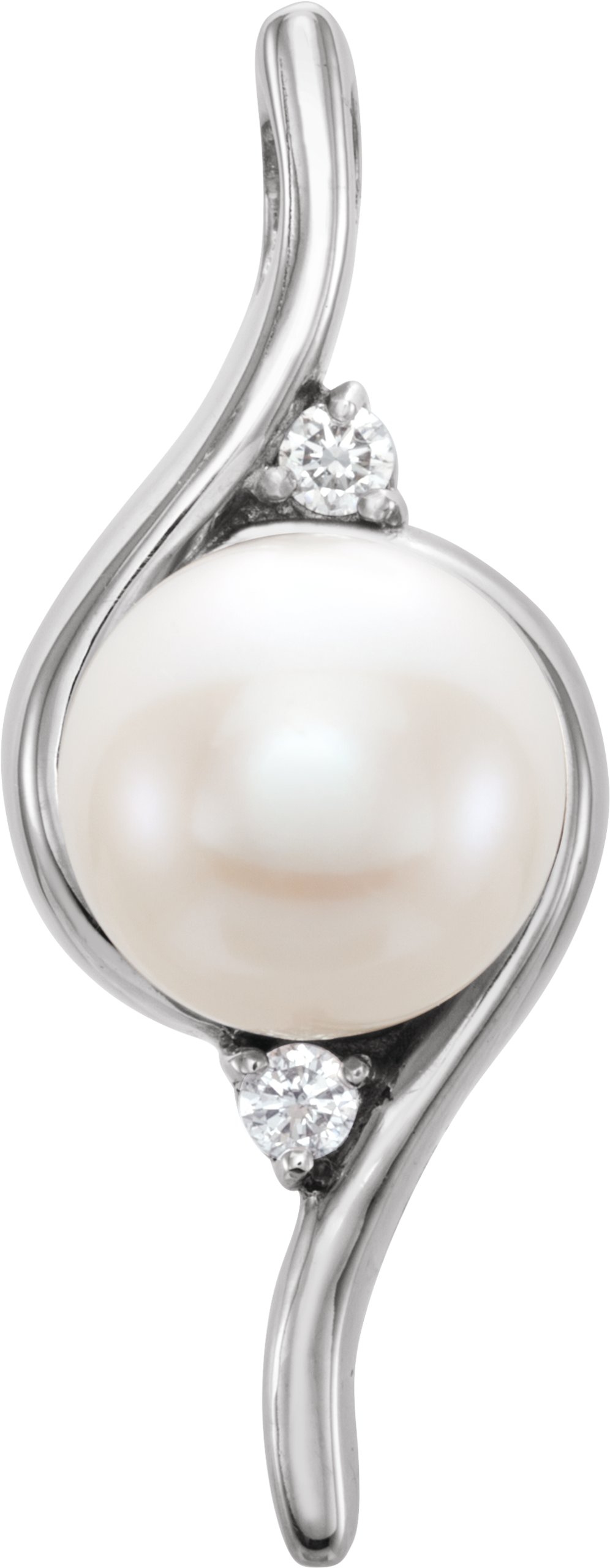 Platinum Freshwater Cultured Pearl and .03 CTW Diamond Pendant Ref. 11892266