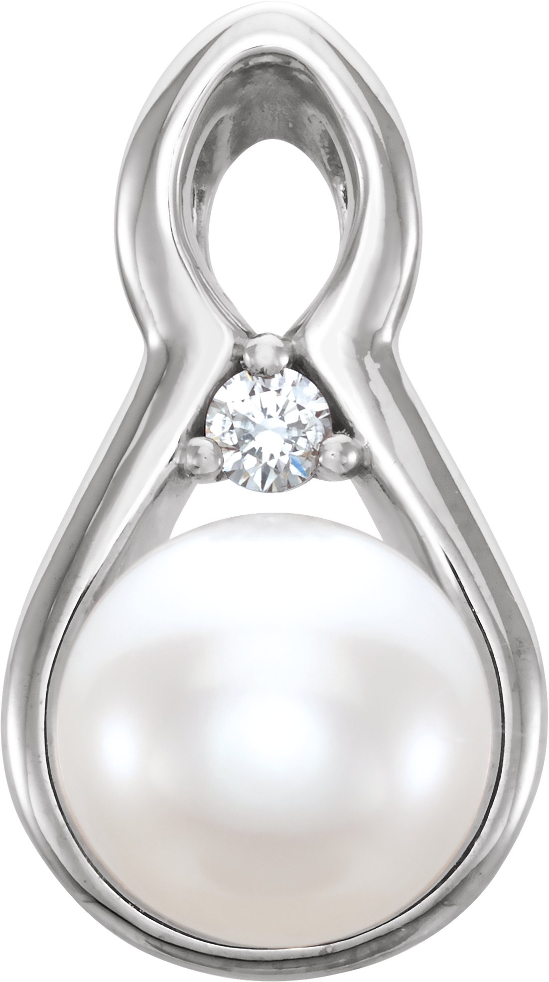 Freshwater Cultured Pearl & Diamond Pendant or Mounting