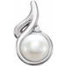 14K White Cultured White Freshwater Pearl & .015 CT Natural Diamond Pendant
