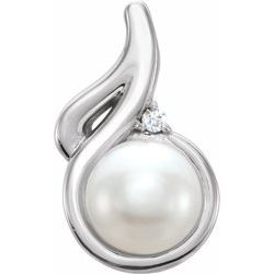 Freshwater Cultured Pearl & Diamond Pendant or Mounting